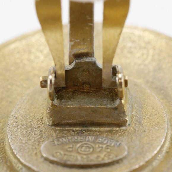 CHANEL COCO Mark Earring round Plated Gold 20.7g Women - Picture 5 of 9